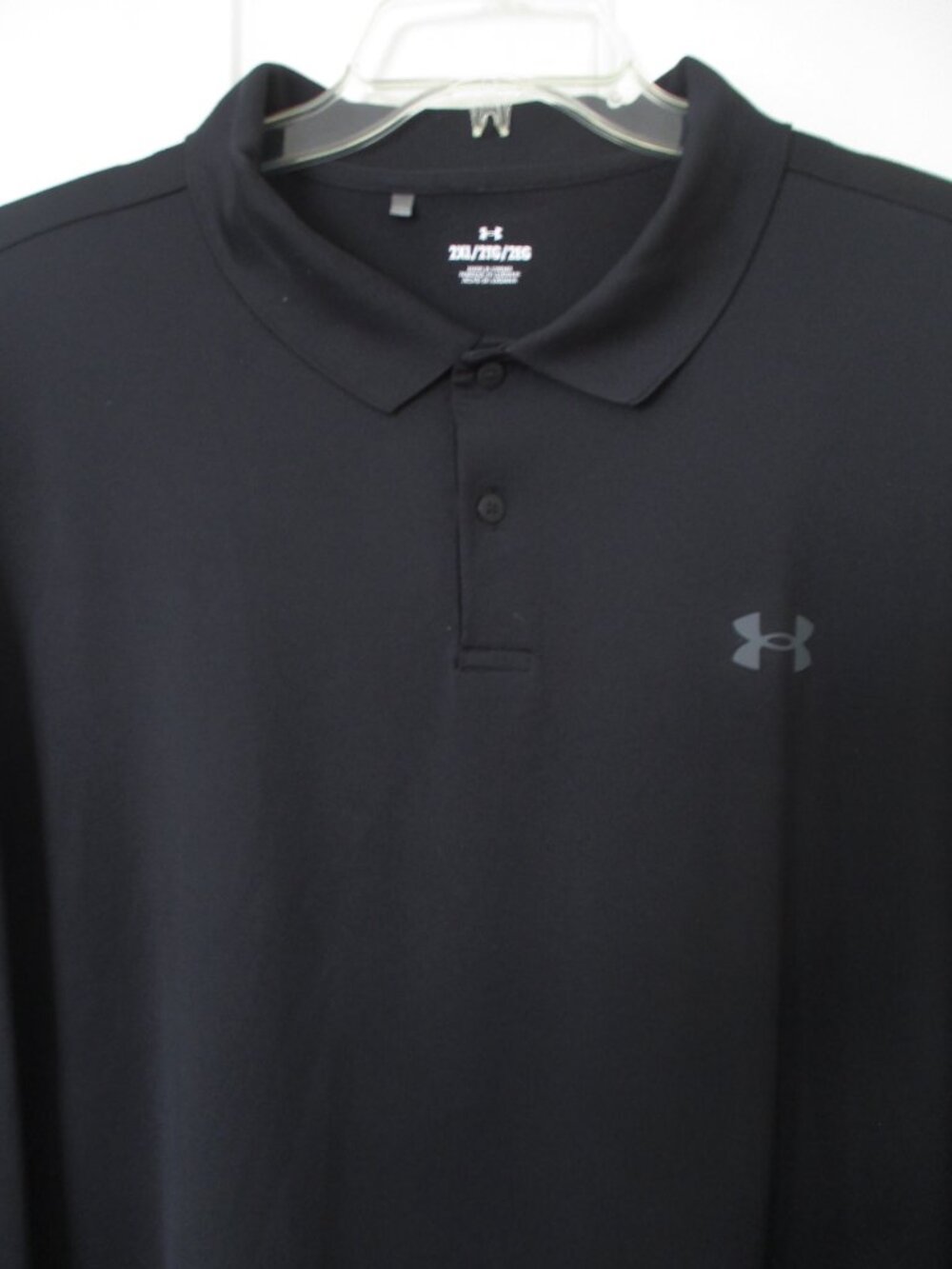 Under Armour Mens L/S Black Stretch Golf Polo Shirt NWOT - Size 2XL